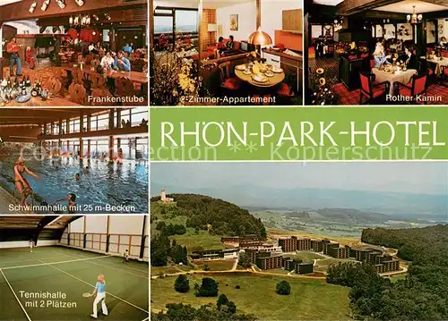 AK / Ansichtskarte Roth_Rhoen Grabfeld Rhoen Park Hotel Frankenstube Zimmer Rother Kamin Schwimmhalle Tennishalle Panorama Roth Rhoen Grabfeld
