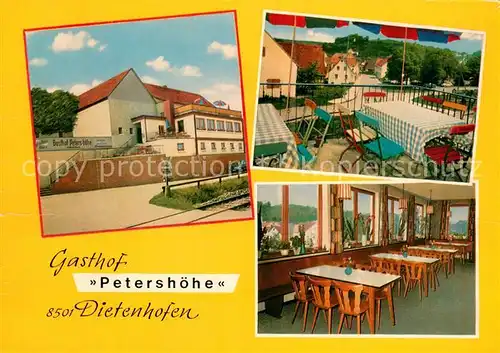 AK / Ansichtskarte Dietenhofen_Mittelfranken Gasthof Petershoehe Gaststube Terrasse Dietenhofen Mittelfranken