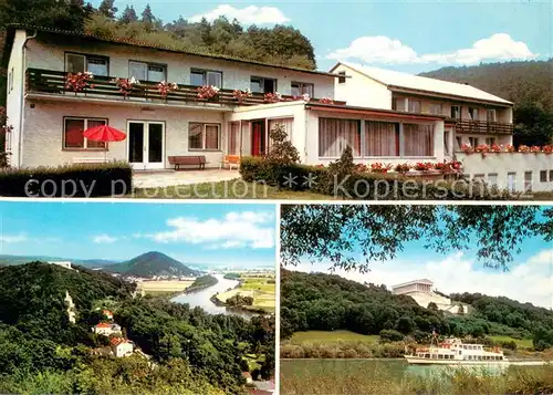 AK / Ansichtskarte Donaustauf Kurhaus Eden Panorama Fahrgastschiff Donaustauf