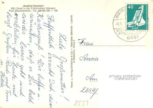 AK / Ansichtskarte Doos_Forchheim Gasthof Heinlein Gastraeume Teich Doos Forchheim