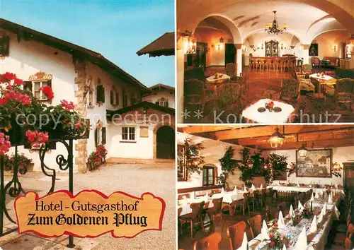 AK / Ansichtskarte Ising_Chiemsee Hotel Gutsgasthof zum Goldenen Pflug Restaurant Festtafel Ising Chiemsee