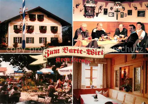 AK / Ansichtskarte Kreuzstrasse_Valley Gaststaette Zum Barte Wirt Stammtisch Biergarten Maibaum 