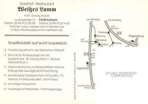 AK / Ansichtskarte Kelheim Befreiungshalle Donaudurchbruch Gasthof Weisses Lamm St Georg Stubn Kelheim