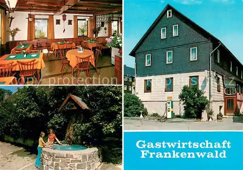 AK / Ansichtskarte Kehlbach_Oberfranken Gastwirtschaft Frankenwald Gaststube Brunnen Kehlbach Oberfranken