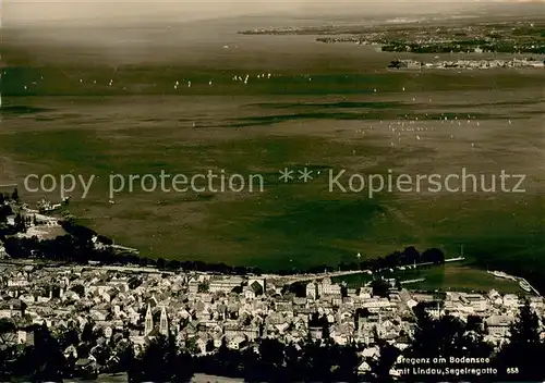 AK / Ansichtskarte Bregenz_Bodensee Fliegeraufnahme mit Lindau  Bregenz Bodensee