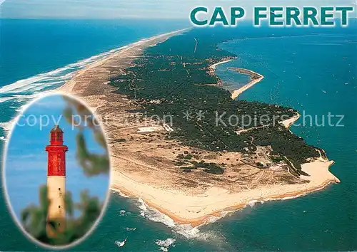 AK / Ansichtskarte Cap Ferret Vue aerienne Le phare Cap Ferret