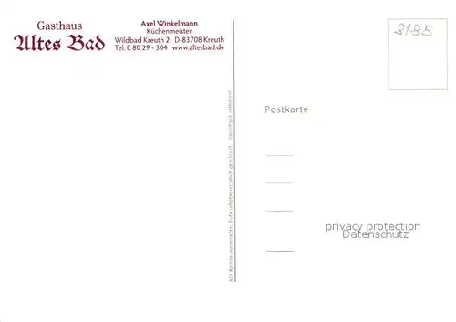 AK / Ansichtskarte Bad_Kreuth Gasthaus Altes Bad Restaurant Biergarten Kuenstlerkarte Bad_Kreuth