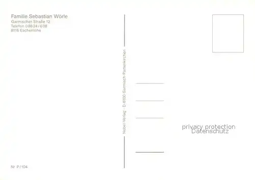 AK / Ansichtskarte Eschenlohe Gaestehaus Familie Woerle Eschenlohe