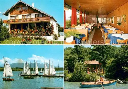 AK / Ansichtskarte Kirchstein Gasthof Pension Meisterfranzl Restaurant Bootsanleger Segeln Kirchstein