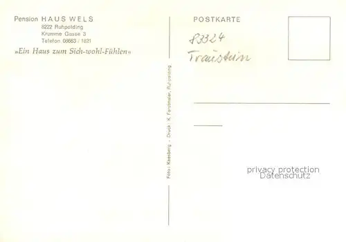 AK / Ansichtskarte Ruhpolding Pension Haus Wels Ruhpolding