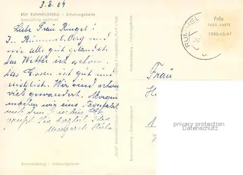 AK / Ansichtskarte Rummelsberg Erholungsheim Gastraeume Zimmer Rummelsberg