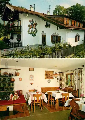 AK / Ansichtskarte Rottach Egern Fremdenheim und Gaestehaus Groitl Gaststube Rottach Egern