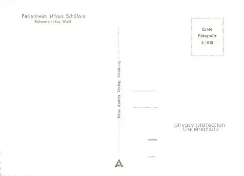 AK / Ansichtskarte Rabenstein_Zwiesel Ferienheim Haus Schaefer Rabenstein_Zwiesel