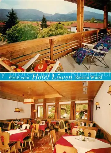 AK / Ansichtskarte Reit_Winkl Hotel Loewen Gastraum Reit_Winkl