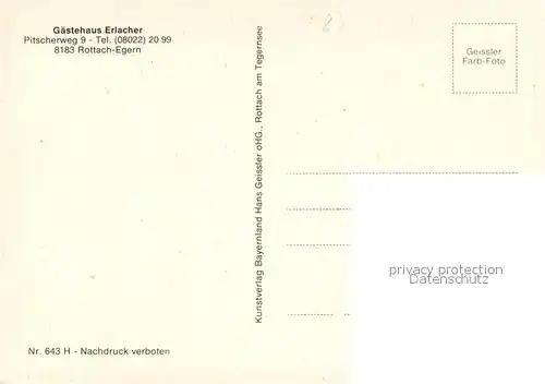 AK / Ansichtskarte Rottach Egern Gaestehaus Erlacher Rottach Egern