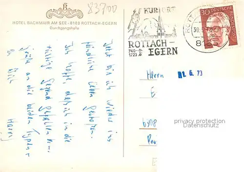 AK / Ansichtskarte Rottach Egern Hotel Bachmair Durchgangshalle Rottach Egern