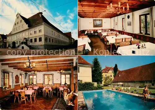 AK / Ansichtskarte Zusmarshausen Hotel zur Post Gastraeume Pool Zusmarshausen