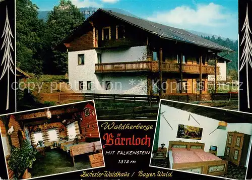 AK / Ansichtskarte Zwiesel_Niederbayern Waldherberge Baernloch Gaststube Zimmer Zwiesel Niederbayern