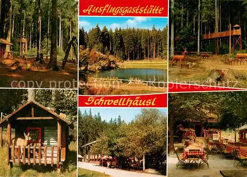 AK / Ansichtskarte Zwiesel_Niederbayern Gaststaette Schwellhaeusl Waldpartie Weiher Terrasse Baumpfad Zwiesel Niederbayern