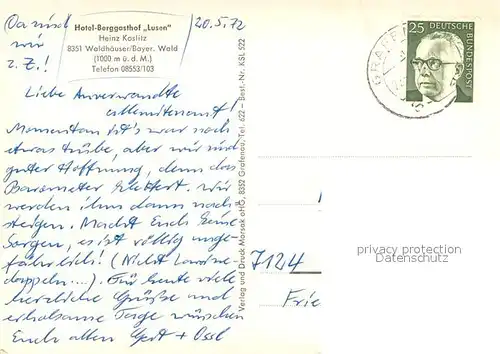 AK / Ansichtskarte Waldhaeuser_Neuschoenau Hotel Berggasthof Lusen Waldhaeuser Neuschoenau