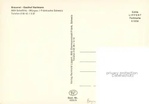 AK / Ansichtskarte Wuergau Brauerei Gasthof Hartmann Freiterrasse Wuergau