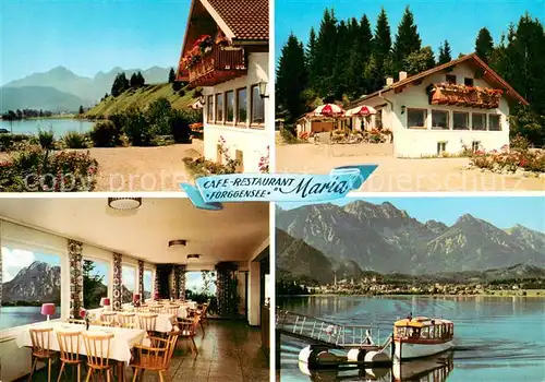 AK / Ansichtskarte Osterreinen_Forggensee Cafe Restaurant Maria Gaststube Forggenseepartien Osterreinen_Forggensee