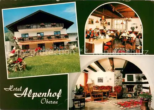 AK / Ansichtskarte Oberau_Loisach Hotel Alpenhof Gastraeume Oberau Loisach