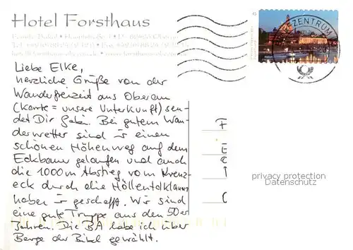 AK / Ansichtskarte Oberau_Loisach Hotel Forsthaus Oberau Loisach