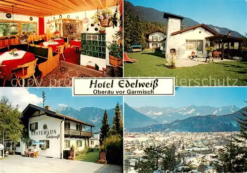 AK / Ansichtskarte Oberau_Loisach Hotel Edelweiss Gastraum Panorama Oberau Loisach