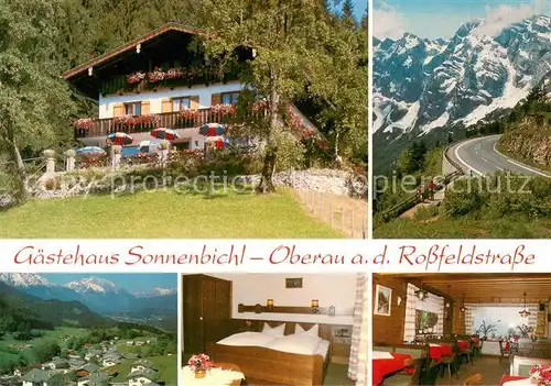 AK / Ansichtskarte Oberau_Berchtesgaden Gaestehaus Sonnenbichl Panorama Zimmer Gaststube Rossfeldstrasse Oberau Berchtesgaden