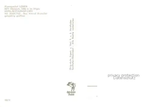 AK / Ansichtskarte Oberjoch Alpengasthof Loewen Cafe Weinstube Bar Restaurant Oberjoch