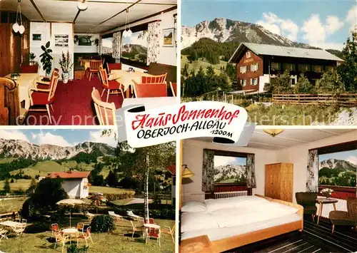 AK / Ansichtskarte Oberjoch Haus Sonnenhof Gaststube Gartenterrasse Zimmer Oberjoch