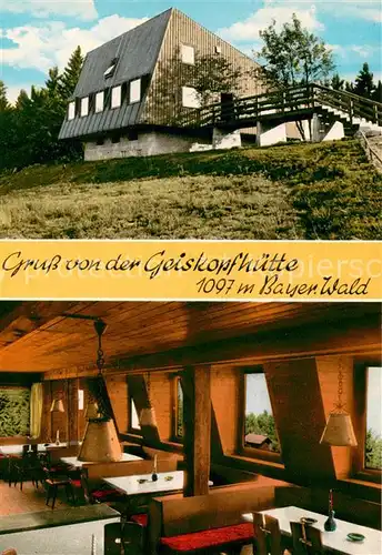 AK / Ansichtskarte Unterbreitenau_Bischofsmais Geiskopfhuette Gaststube Unterbreitenau