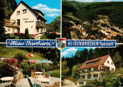 AK / Ansichtskarte Heigenbruecken Haus Barbara Terrasse Fliegeraufnahme Heigenbruecken