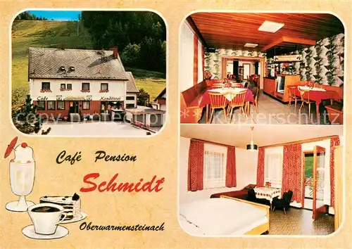 AK / Ansichtskarte Oberwarmensteinach Cafe Pension Schmidt Gaststube Zimmer Oberwarmensteinach