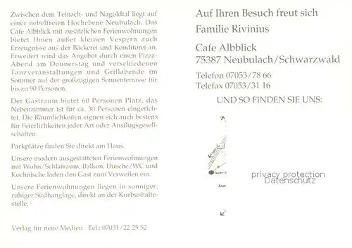 AK / Ansichtskarte Neubulach Cafe Albblick Kaminzimmer Gaestezimmer Gaststube Rivinius Neubulach