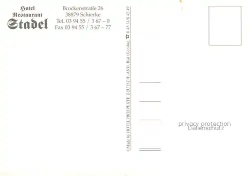 AK / Ansichtskarte Schierke_Harz Hotel Restaurant Stadel Schierke Harz