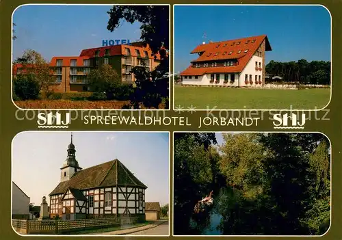 AK / Ansichtskarte Rickshausen_Niewitz Spreewaldhotel Jorbandt Kirche Spreewaldpartie 