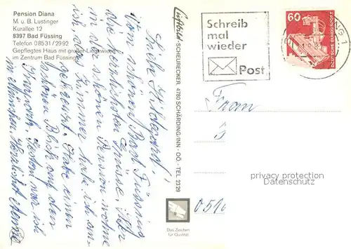 AK / Ansichtskarte Bad_Fuessing Pension Diana Bad_Fuessing