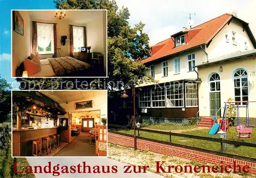 AK / Ansichtskarte Chorin Landgasthaus zur Kroneneiche Zimmer Gaststube Bar Chorin