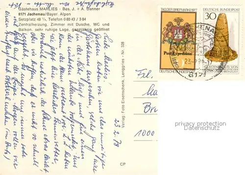 AK / Ansichtskarte Jachenau Gaestehaus Marlies in den Bayerischen Alpen Jachenau