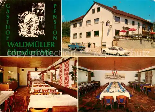 AK / Ansichtskarte Jahrsdorf_Mittelfranken Gasthof Pension Waldmueller Restaurant Festtafel Jahrsdorf Mittelfranken