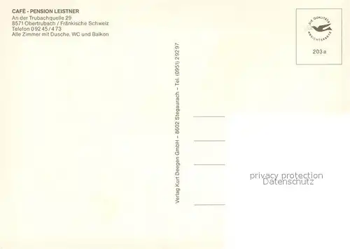 AK / Ansichtskarte Obertrubach Cafe Pension Leistner Panorama Fraenkische Schweiz Obertrubach