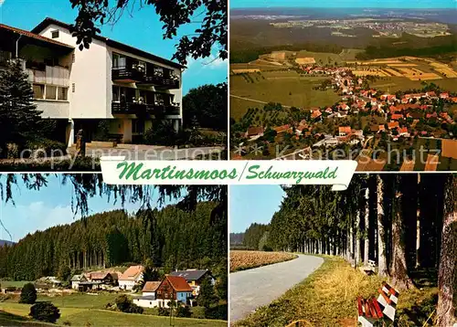 AK / Ansichtskarte Martinsmoos Walderholungsheim Pension Kuebler im Schwarzwald Fliegeraufnahme Martinsmoos