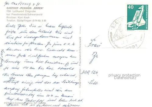 AK / Ansichtskarte Erzgrube Gasthof Pension Baeren im Schwarzwald Hallenbad See Wassersport Erzgrube