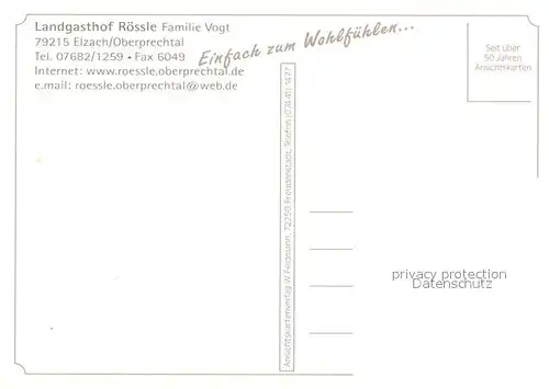 AK / Ansichtskarte Elzach Landgasthof Roessle Oberprechtal Schwarzwald Elzach