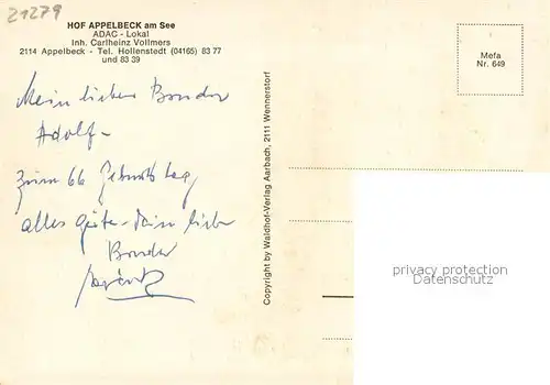 AK / Ansichtskarte Appelbeck Hof Appelbeck am See ADAC Lokal Appelbeck