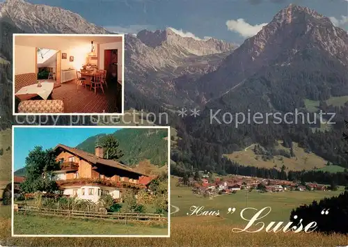 AK / Ansichtskarte Oberstdorf Landschaftspanorama Allgaeuer Alpen Gaestehaus Oelschlaegel Oberstdorf