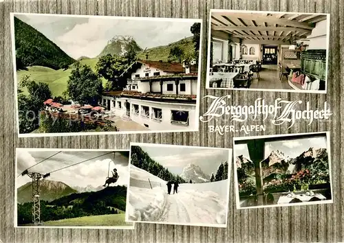 AK / Ansichtskarte Oberaudorf Berggasthof Hocheck Bayerische Alpen Sessellift Winterlandschaft Oberaudorf