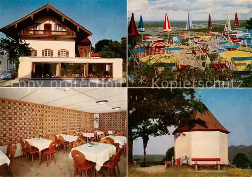 AK / Ansichtskarte Toerwang Gaststaetten Cafe Schoenblick Terrasse Kapelle Fernsicht Toerwang